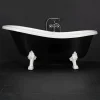 Tassuamme Victoria 157 760x1570 mm valumarmori musta/valkoinen jalat valkoiset