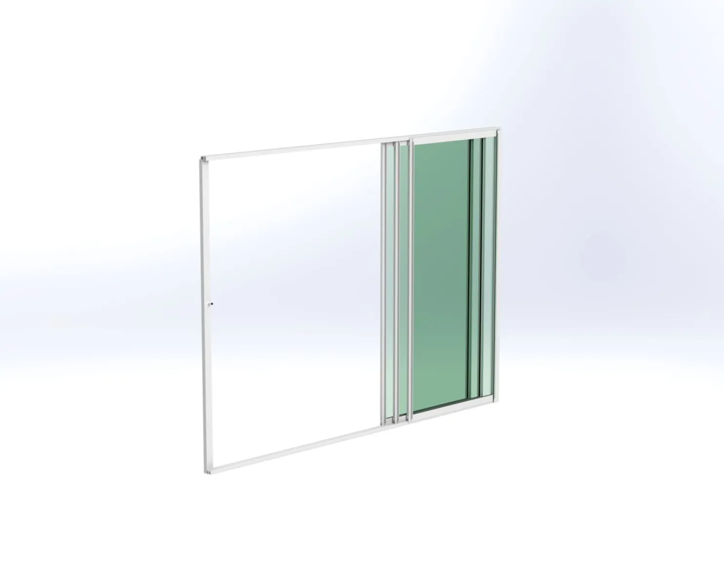 Terassin lasiliukuovi Keraplast 3-os. 2100x2870mm, kirkas/valkoinen, sisäpuolinen nuppilukitus