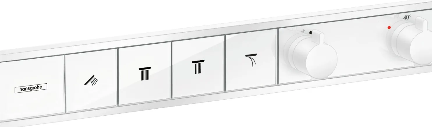 Termostaatti Hansgrohe RainSelect, 4:lle toiminnolle, piiloasennus, mattavalkoinen