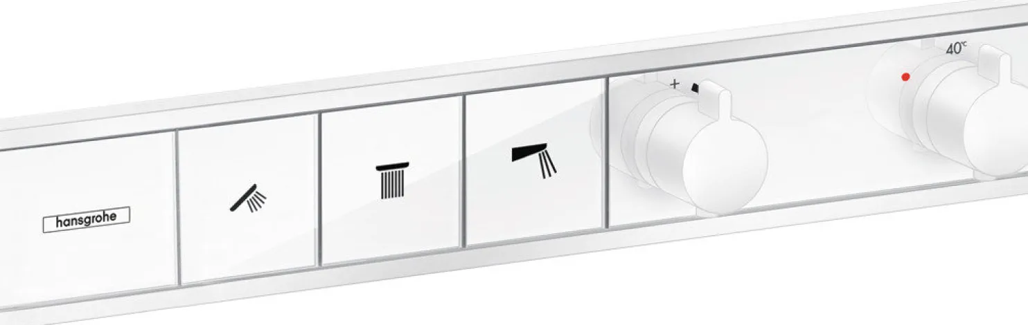 Termostaatti Hansgrohe RainSelect, 3:lle toiminnolle, piiloasennus, mattavalkoinen