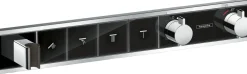 Termostaatti Hansgrohe RainSelect FixFit Porter, 4:lle toiminnolle, piiloasennus, harjattu musta kromi