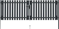 Tuplaovi pihaportti teräs 306x150 cm antrasiitti