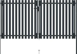 Tuplaovi pihaportti teräs 306x200 cm antrasiitti