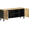 TV-kaappi musta 105x33,5x46 cm massiivipuuta mango (18628)