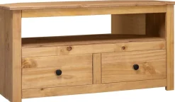 Tv-kulmataso 93x55x49 cm täysi mänty panama-sarja