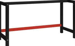 Työpöydän runko, 150x57x79 cm, metalli, musta ja punainen