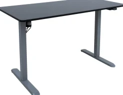 Työpöytä Home4You ERGO LIGHT 1 moottorilla 120x60xK73-118 cm, musta/hopeanharmaa
