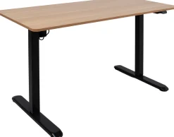 Työpöytä Home4You ERGO LIGHT 1 moottorilla 120x60xK73-118 cm, tammi/musta
