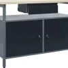 Työtaso musta 120x60x85 cm teräs