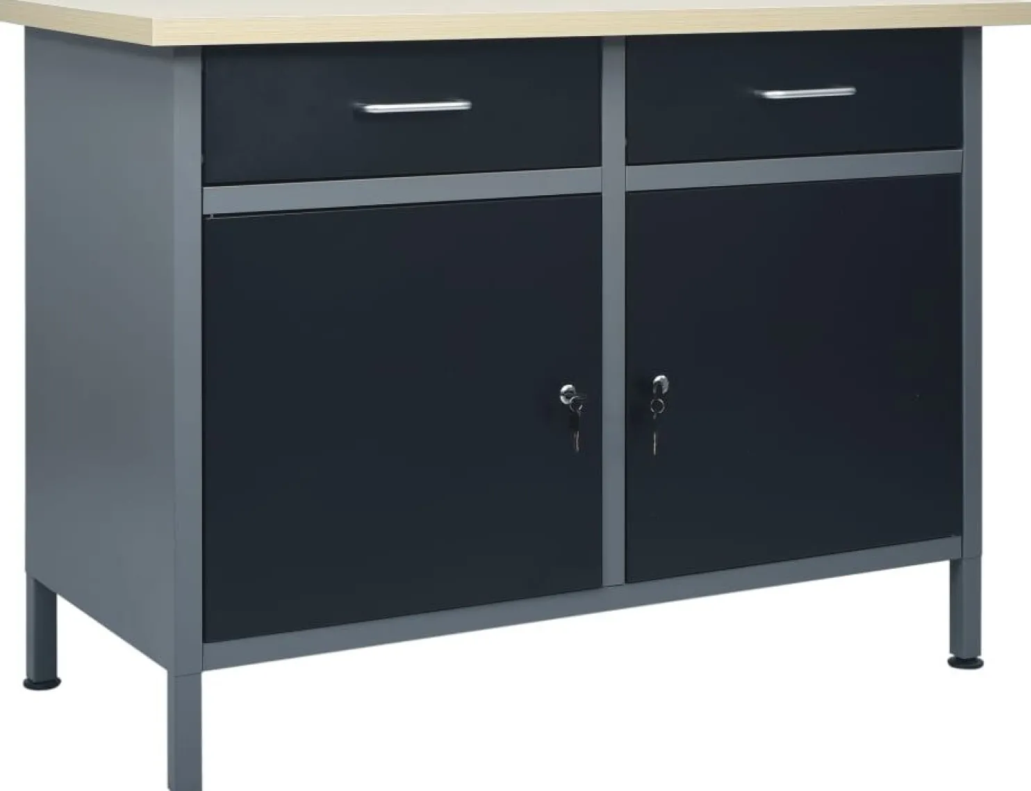 Työtaso musta 120x60x85cm teräs