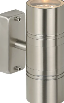 Ulkoseinävalaisin Lucide Arne-LED Ø6.3 cm 2x5W IP44 satiinikromi