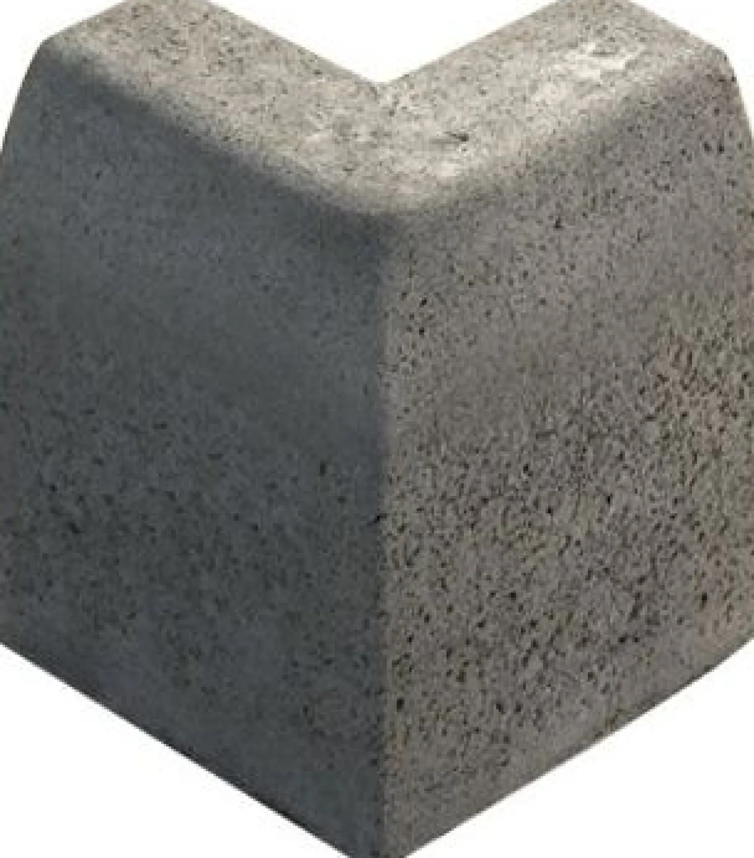 Upotettava reunakivi Rudus J12 kulma 90° kupera 500x110x300 mm sileä harmaa