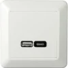 USB-latauspistorasia Elko RS16, USB-PR A+C 2,4A valkoinen