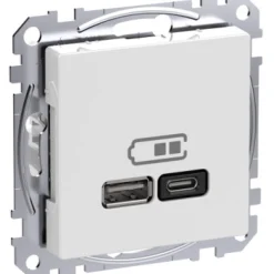 USB-latauspistorasia Schneider Electric Exxact A + C 45W Power Delivery valkoinen