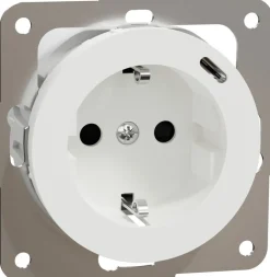 USB-pistorasia Schneider Electric ELKO One, 1-osainen + USB-C, uppoasennus, keskiölevyllä, IP20, 20W, PD
