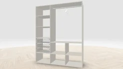 Vaatehuoneen kaapisto Mirror Line, kapea I-malli koreilla ja tangolla, 1700x2100x510mm, eri värejä