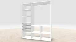 Vaatehuoneen kaapisto Mirror Line, kapea I-malli koreilla ja tangolla, 1700x2100x510mm, eri värejä