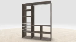 Vaatehuoneen kaapisto Mirror Line, kapea I-malli koreilla ja tangolla, 1700x2100x510mm, eri värejä