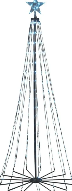 Valojoulukuusi Konstsmide, 265 RGB LED, musta metallirunko, kaukosäädin