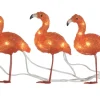 Valokoriste Konstsmide Flamingot, IP44, 5-osainen, 40 x amber LED, 17cm