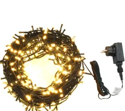Valonauha, 600 LED-valoa, 60 m, 8 valoefektiä IP44, lämmin valkoinen