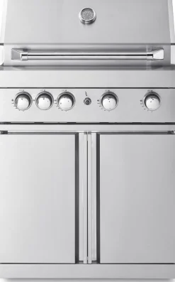 Vapaasti seisova kaasugrilli 4 poltinta ja infrapunalämmitin Myoutdoorkitchen Stainless Collection