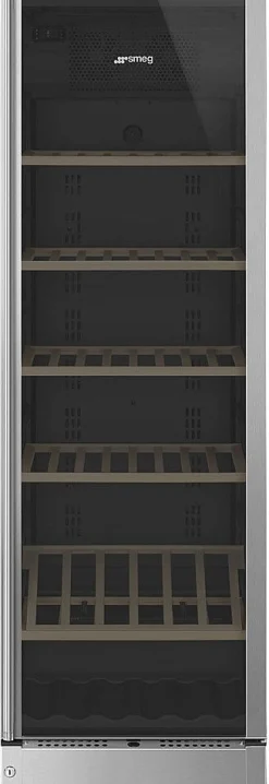 Viinikaappi Smeg SCV115G, 59.5cm, 197 pulloa, teräs