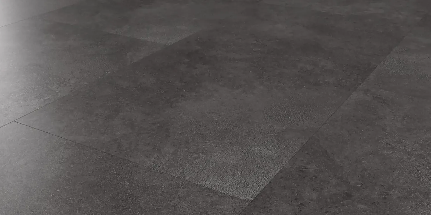Vinyylilaatta Flooria Falquon SPC Stone P3004 Lavarosa, tummanharmaa, integroitu askeläänieriste