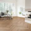 Vinyylilankku Check Floors Check One Herringbone 2077H Altenwald Oak, kalanruoto, luonnollinen tammi, integroitu askeläänieriste