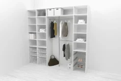 Walk-in closet 260 cm Mirror Line 2100/2400x2600x510 mm valkoinen