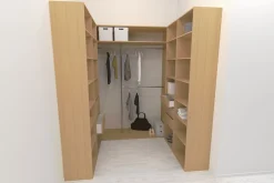 Walk-in closet U-malli Mirror Line 2100/2400x1600x1800 mm tammi