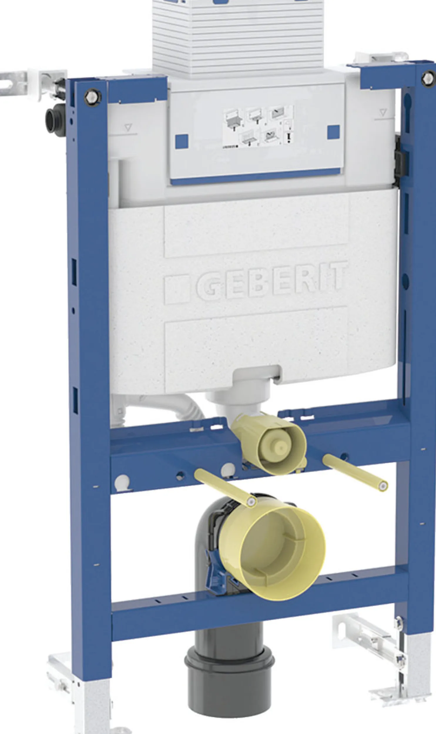 WC:n seinäasennuselementti Geberit Duofix Omega, 82cm, piilohuuhtelusäiliö 12cm, PEX-liittimellä